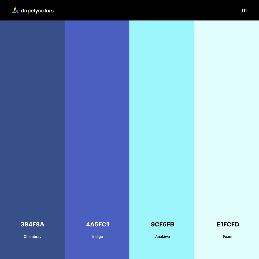 Blue color palette from Dopely